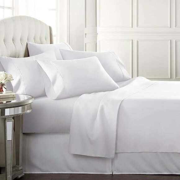 Sheet Set - 6 Piece Set Including 4 Pillowcases - Deep Pockets - Breathable - Picture 1 of 9